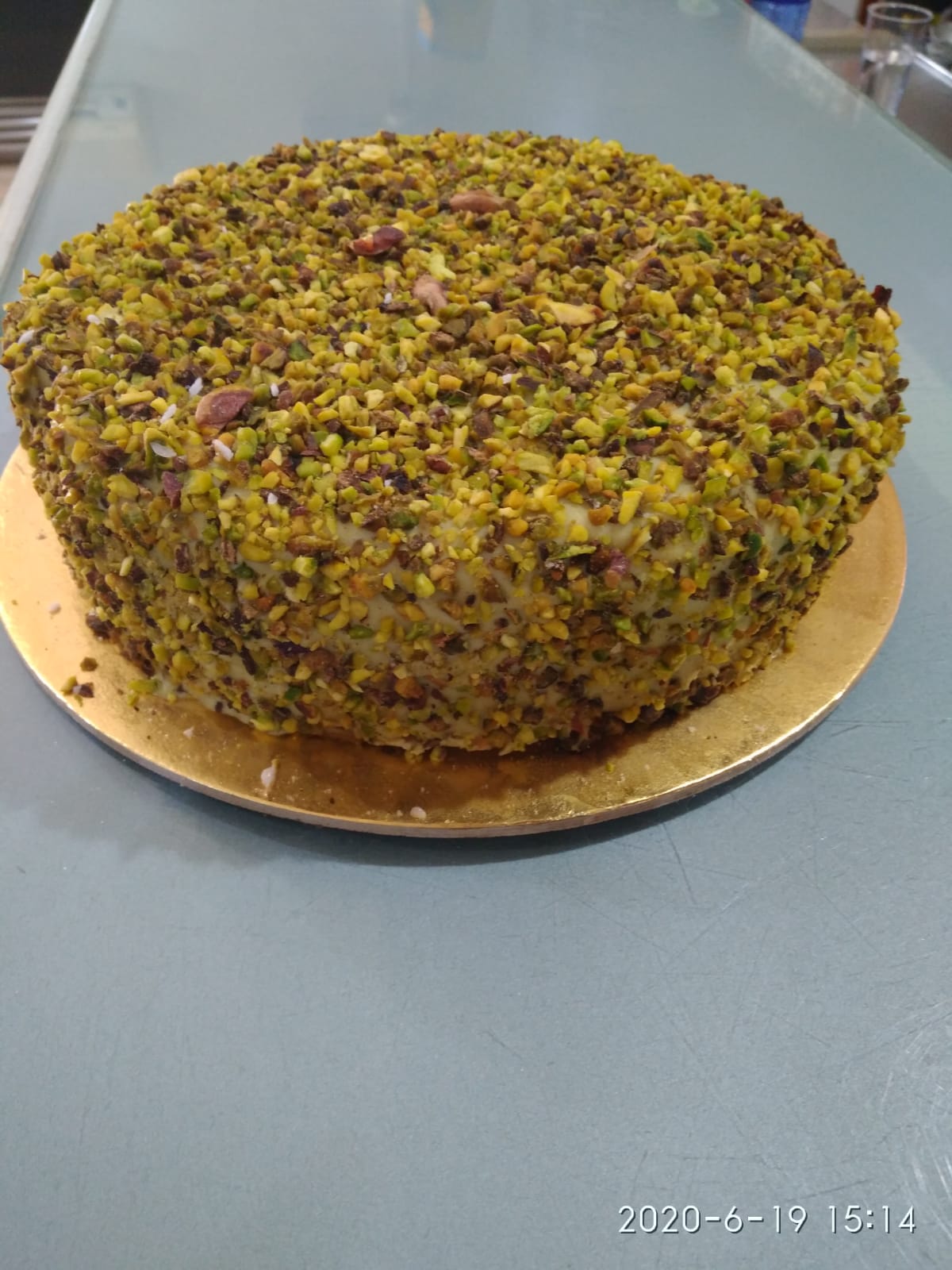 Torta Pistacchiosa ( gelato pistacchio, crocchella pistacchio e granella )