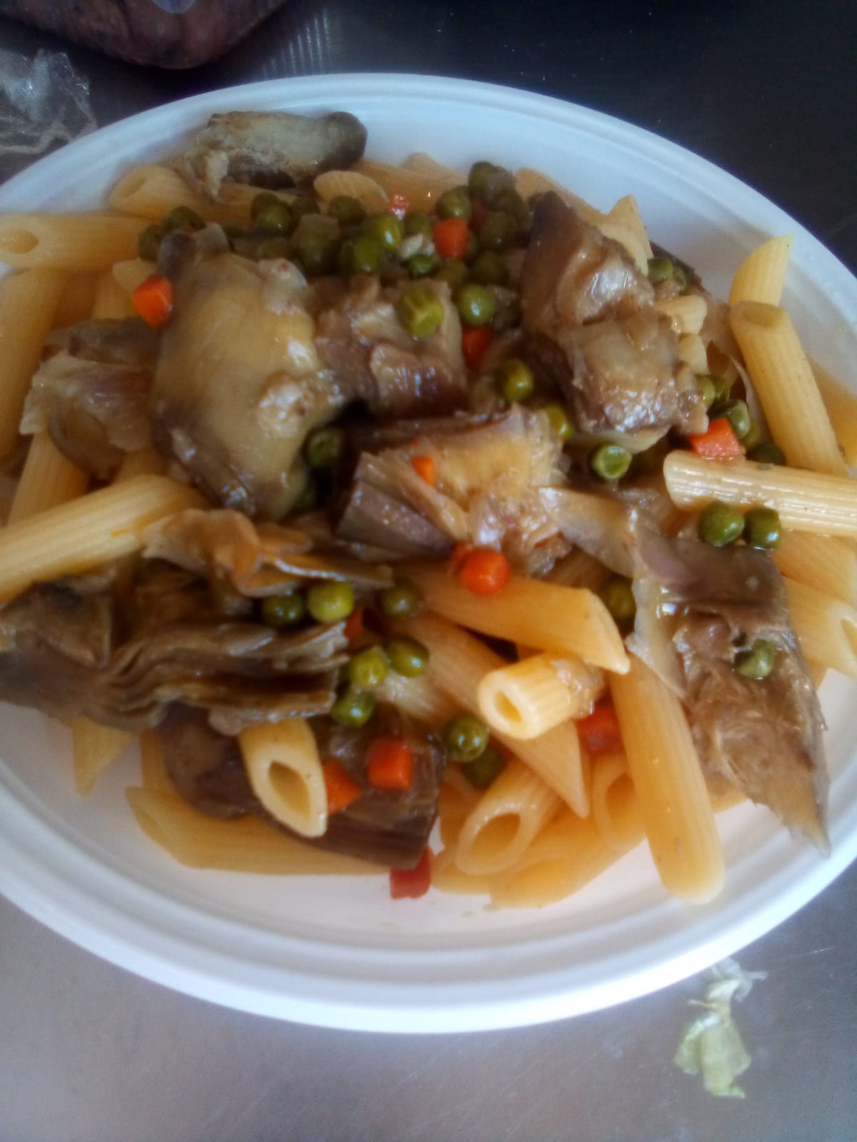 Pasta carciofi e piselli